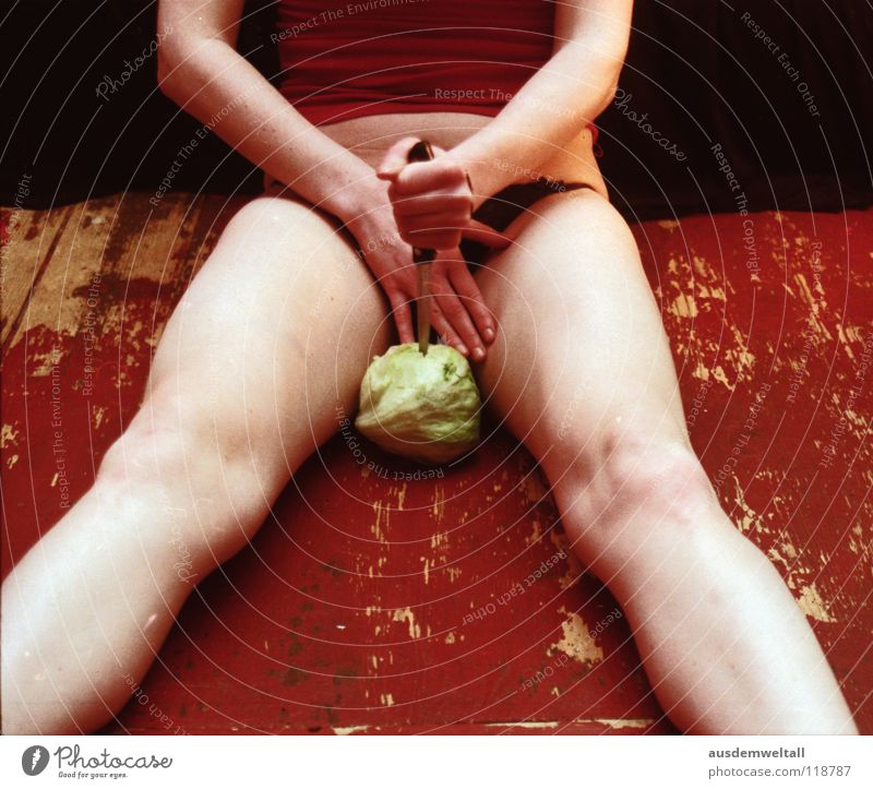 Now I have the salad flap the second Feminine Hand Toes Black Emotions Analog Nutrition Iceberg lettuce Cabbage Green Naked Kill Human being self Legs Feet