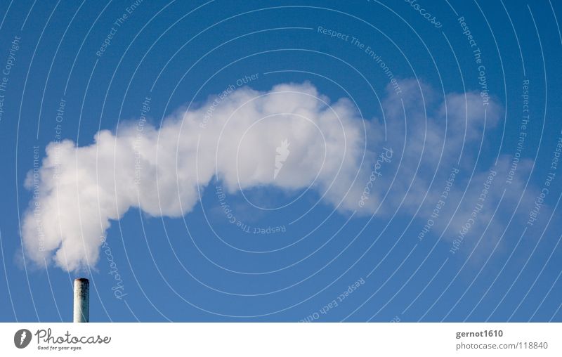 Climate Neutral III Steam Gas Production Exhaust gas Carbon dioxide Clouds White Technology Fine particles Industry Chimney Moody Sky Fog economic boom Tall