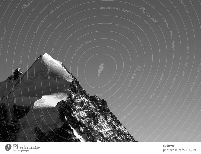 Lonely Mountain Loneliness Unwavering Engadine Peak Massive Snow Ice Gifpel Point Rock