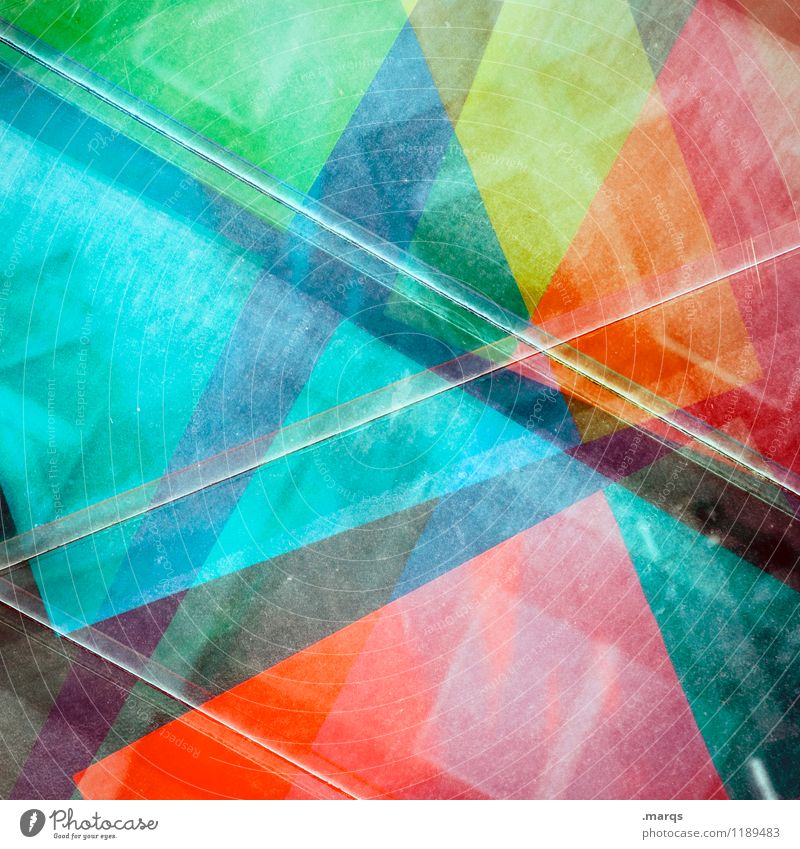 CROSSOVER Style Design Exceptional Cool (slang) Hip & trendy Uniqueness Multicoloured Colour Geometry Background picture Double exposure Colour photo Close-up