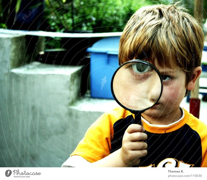 Through The Looking Glass Joy Reading Child Student Technology Science & Research Advancement Future Boy (child) Infancy Eyes Hand Stairs Magnifying glass