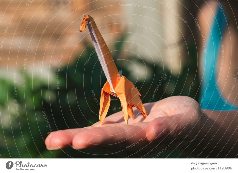 Origami orange color giraffe Design Joy Playing Vacation & Travel Tourism Safari Decoration Craft (trade) Hand Art Zoo Nature Animal Park Paper Toys Natural