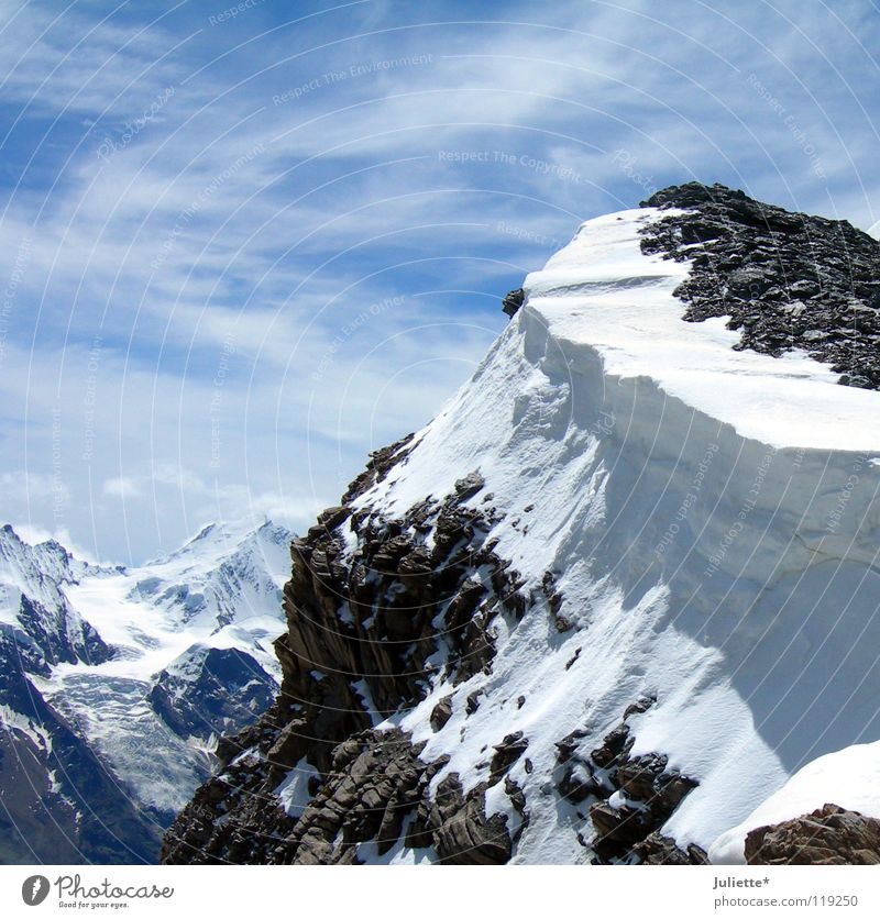 Big Mountain Wind Hiking White Mountaineering Switzerland Go up Sky Blue mountainous barhorn Descent
