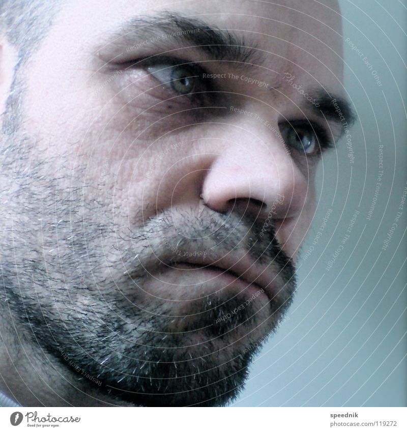 No title Think False Correct Man Healthy Desire Envy Contentment Skeptical Facial hair Masculine Eyebrow Self portrait Black Portrait photograph Pallid White