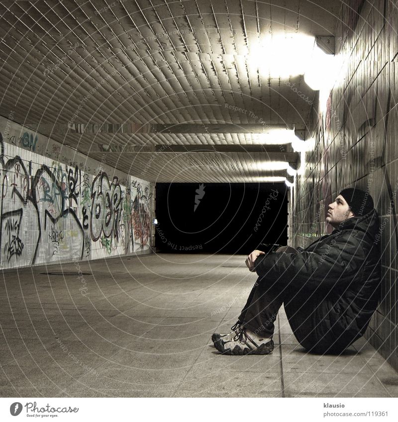 Waiting Tunnel Boredom Night Wall (barrier) Weary Underpass dismount Corridor