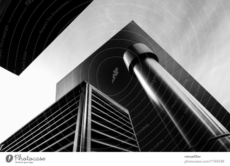 cubes Innsbruck Austria Town Building Architecture Work and employment Breathe Glittering Clean Black White Success Power Brave Modern Wide angle