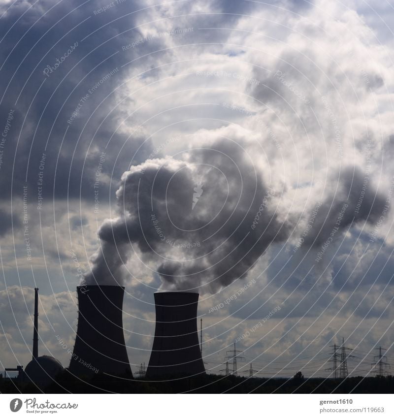 NUCLEAR POWER PLANT Steam Nuclear Power Plant Energy industry Clouds Refrigeration Development Technology High-tech Disaster Radiation Environmental pollution