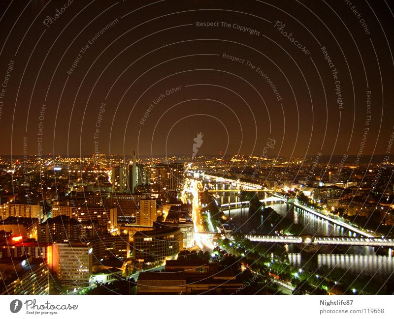 one night in paris city Paris Seine Night shot Town Traffic infrastructure la his River Light Bridge Tower Tall Lighting