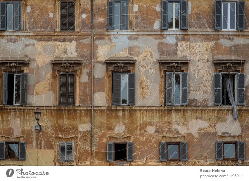 just let some air in Rome Trastevere Italy House (Residential Structure) Wall (barrier) Wall (building) Facade Window Old To hold on Faded Esthetic Exceptional