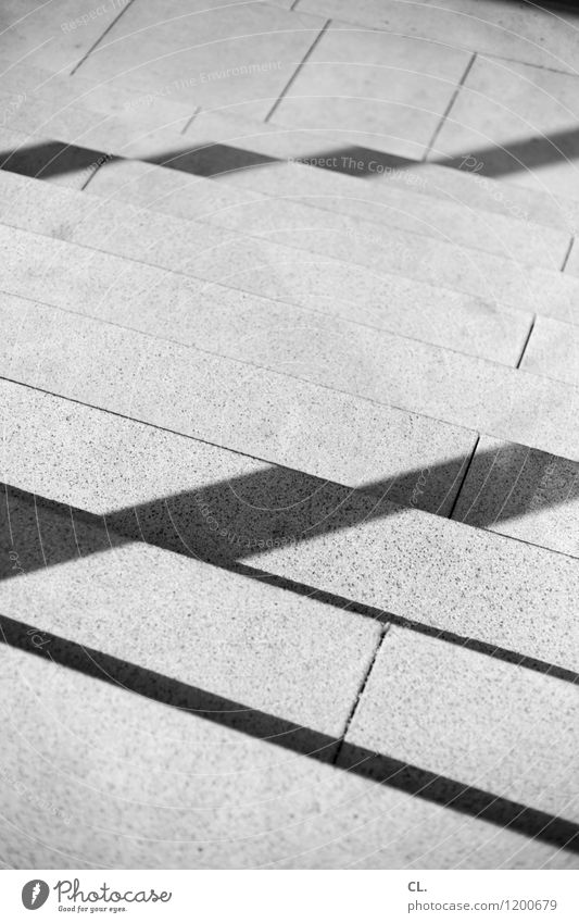 levels Stairs Line Stone Sharp-edged Lanes & trails Downward Black & white photo Exterior shot Abstract Deserted Day Light Shadow