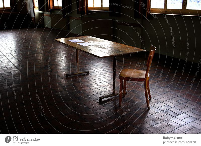 abandoned Loneliness Room Goodbye Grief Gloomy Table Light Cold Furniture Back-light Calm Distress Lose Window Living room Chair Sadness Beam of light Looking