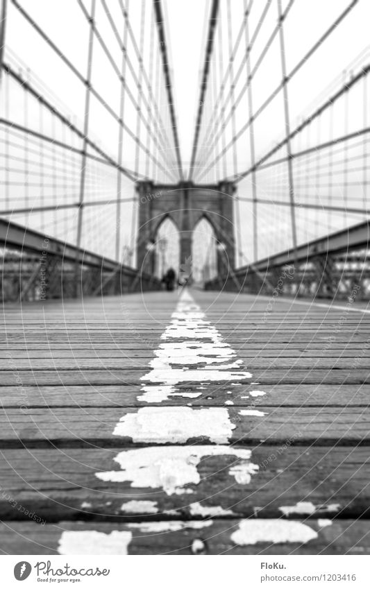 Brooklyn Bridge on foot Vacation & Travel Tourism Trip Sightseeing City trip New York City USA Town Port City Manmade structures Tourist Attraction Landmark