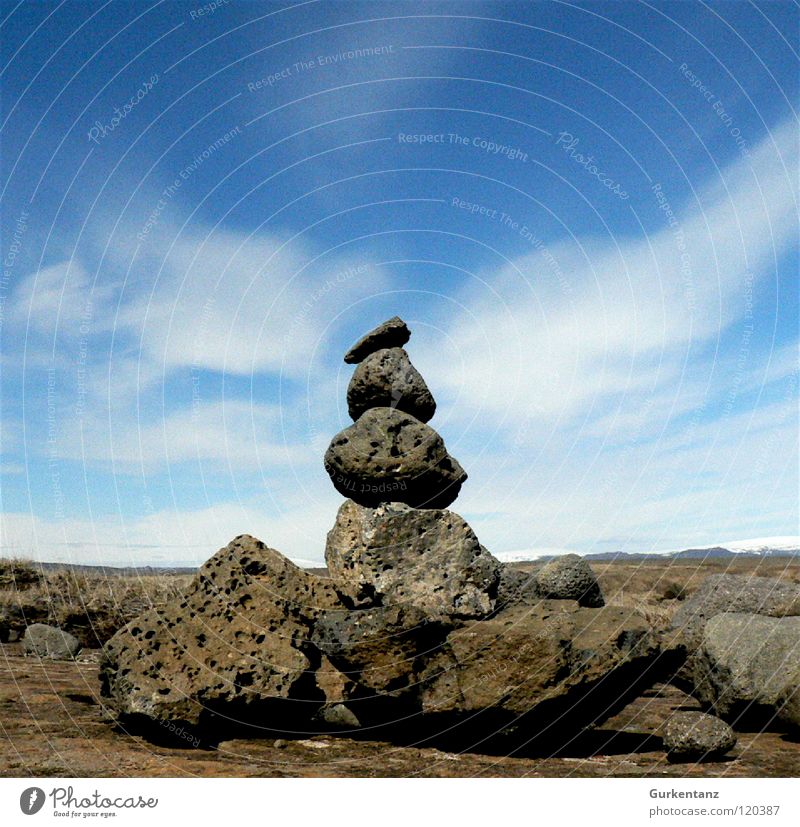 rocker Iceland Clouds Tufa Stone Minerals Sky Earth Sand Stack Elf nature spirits Road marking Troll