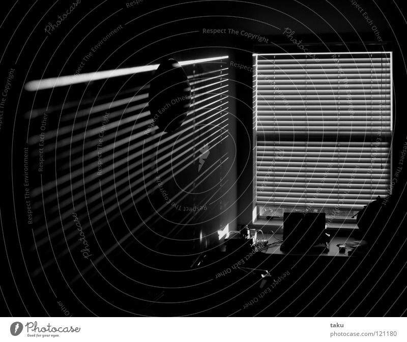 STRIPES I Light Stripe Room Wall (building) Lamp Wake up Black & white photo sun Shadow living space Modern Morning Desk ...