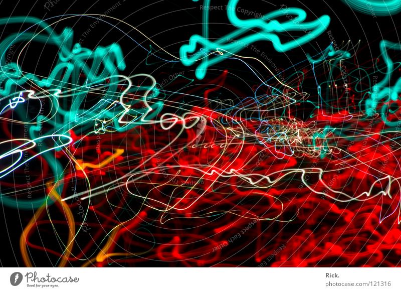 StreetLights Rushing By #2. Long exposure Red White Black Waves Exposure Road traffic Transport Highway Cyan Speed Muddled Traffic light Driving Lamp Flashy