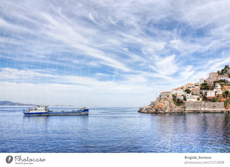 Hydra island and ship in Greece - a Royalty Free Stock Photo from Photocase