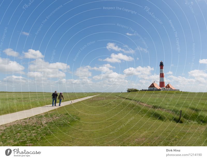 Westerhever Lighthouse VI Environment Nature Tourist Attraction Landmark Monument Blue Green Navigation Coast Wanderlust Orientation Horizon Direction