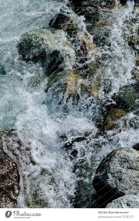 source of life Environment Nature Water Summer Alps River bank Waterfall Movement Sharp-edged Fluid Cold Wet Natural Clean Speed Power Sustainability Bubbling