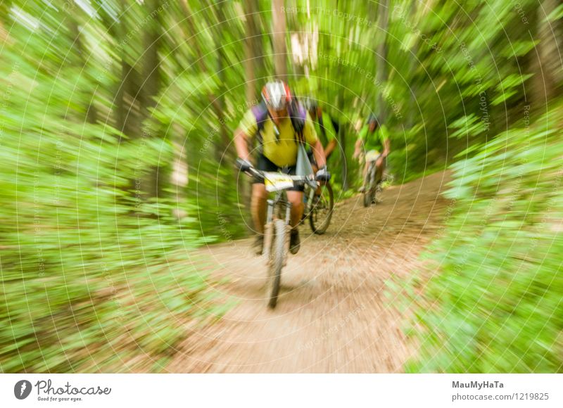 cyclist riding Joy Relaxation Leisure and hobbies Adventure Summer Mountain Cycling Man Adults Tree Hill Rock Lanes & trails Fitness bike Rider Guy Action ride