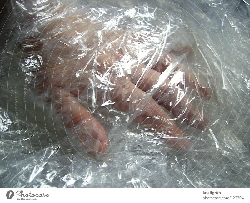 Ice Cold Hand Fingers Packing film Transparent Packaged Packaging material Glittering Obscure Bright
