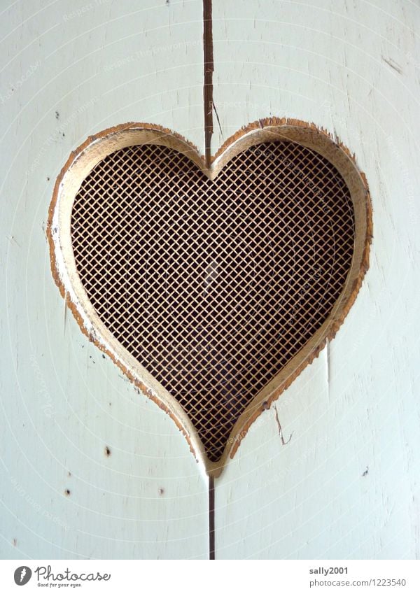Say it through the heart... Heart Simple Curiosity White Sympathy Love Relationship Expectation Mysterious Heart-shaped Wood Wardrobe door Grating Net porous