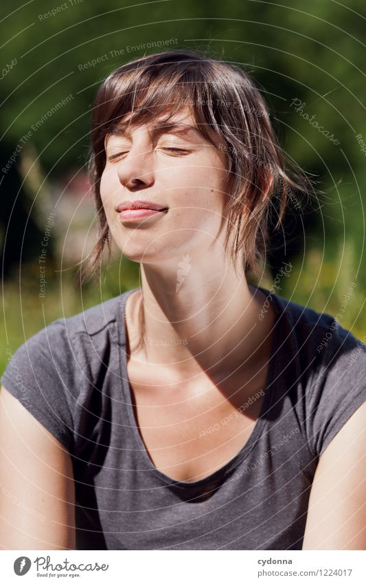 Sun on your face Beautiful Healthy Life Harmonious Well-being Relaxation Human being Young woman Youth (Young adults) 18 - 30 years Adults Nature Sunlight