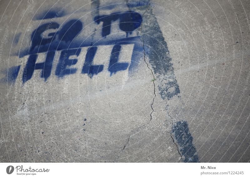 hell hell hell hell Sign Characters Graffiti Blue Gray Ground Hell Concrete Typography Abstract Signs and labeling Structures and shapes Seam Crack & Rip & Tear
