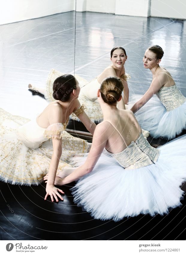 Ballerinas in the Mirror Elegant Dance Young woman Youth (Young adults) Face Back 2 Human being 18 - 30 years Adults Art Artist Stage play Theatre Ballet