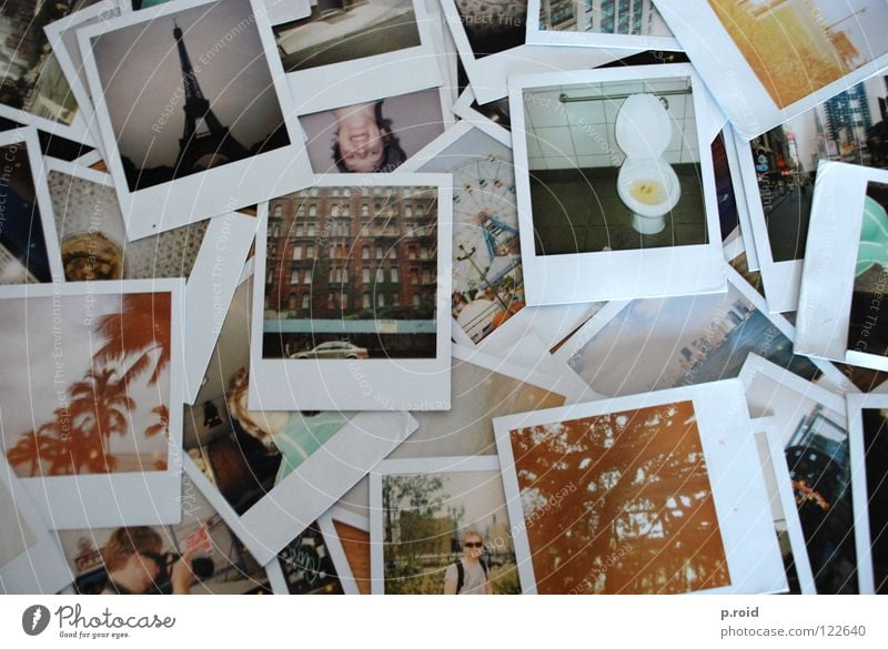 paris, new york, hawaii... Analog Photography Polaroid Old Many Heap Muddled Vacation photo Memory