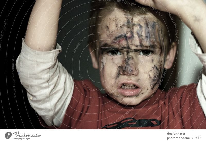 ... soft core Child Portrait photograph Bodypainting Apply make-up Wearing makeup Dress up Playing Coil Facade Presentation Appearance Thief Pirate