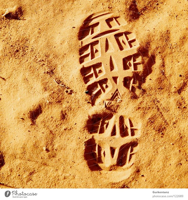 My tracks in the sand Australia Outback Red Ochre Silhouette Tracks Footprint Shoe sole Hiking boots Alice Springs Earth Sand Desert Orange Profile