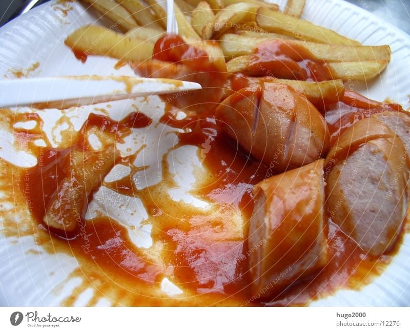 daintily French fries Delicious Plate Small sausage Nutrition bockwurst