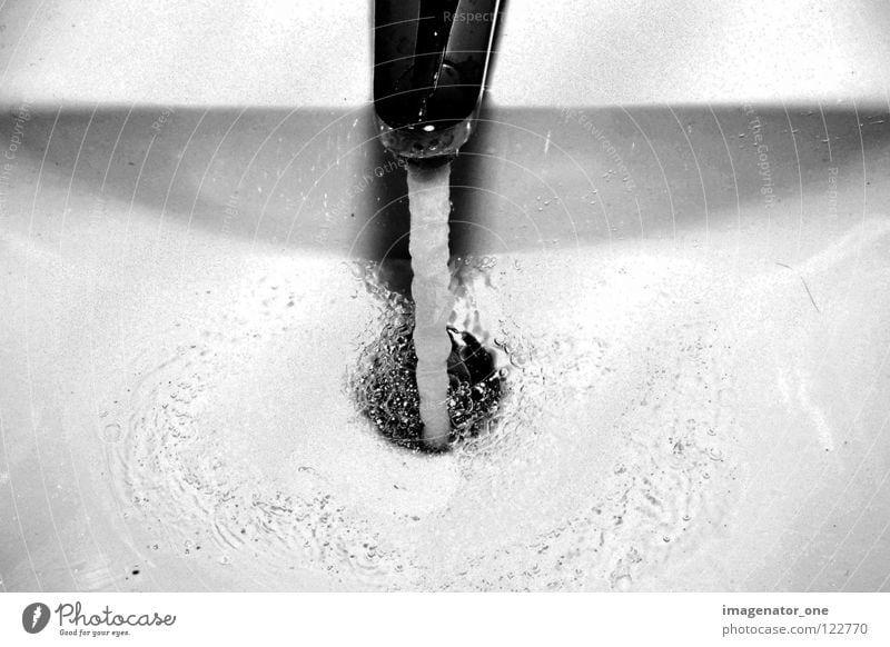water Sink Bathroom Water Black & white photo Blow Shadow water flow Drops of water Basin