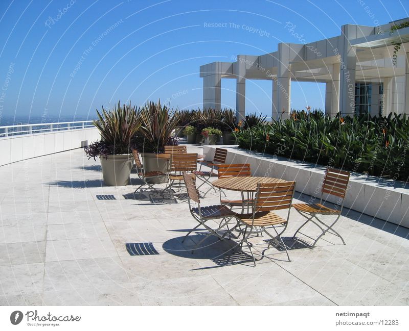 Terrace @ Getty Center Los Angeles Chair Places Resting place Break Flat (apartment) Architecture Museum