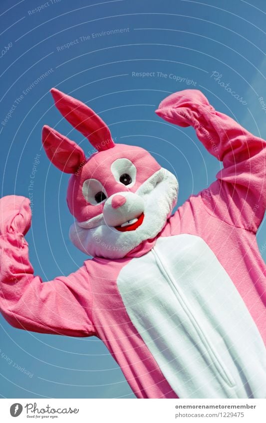 power bunny Art Work of art Esthetic Hare & Rabbit & Bunny Hare ears Hare hunting Rabbit's foot Pink Carnival costume Joy Comical Funster The fun-loving society