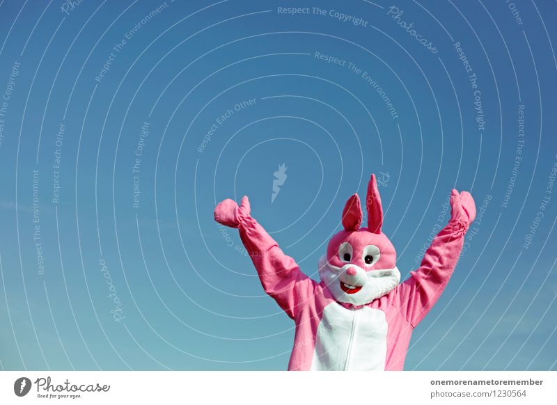 JUMP JUMP Art Work of art Esthetic Pink Hare & Rabbit & Bunny Hare ears Hare hunting Roasted hare Buck teeth Rabbit's foot Party Party mood Party service Jump