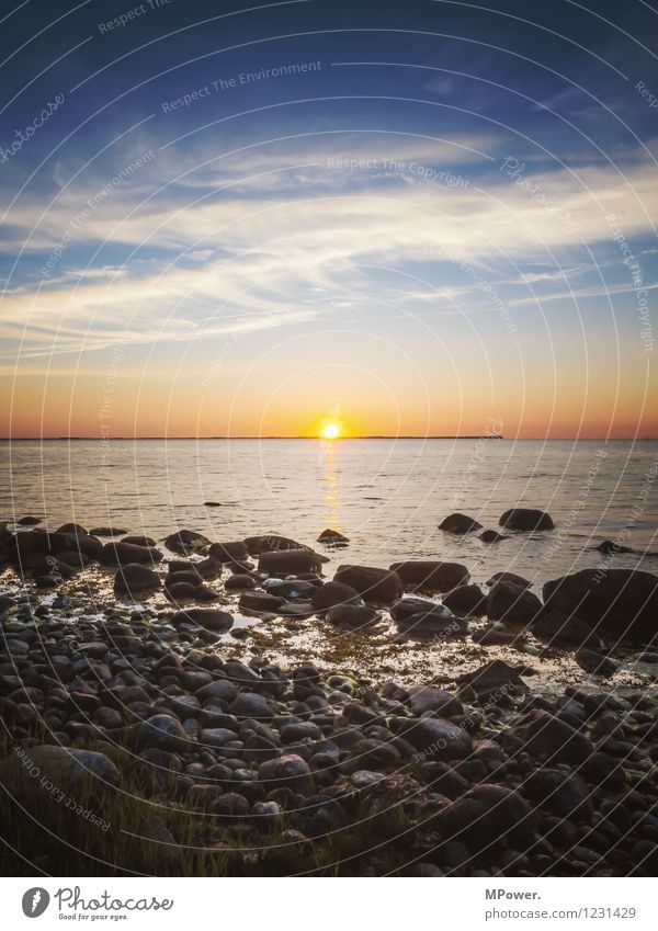 #Rue Environment Sky Clouds Sunrise Sunset Sunlight Summer Beautiful weather Waves Coast Beach Baltic Sea Ocean Marsh Blue Orange White Moody Horizon Rügen Rock