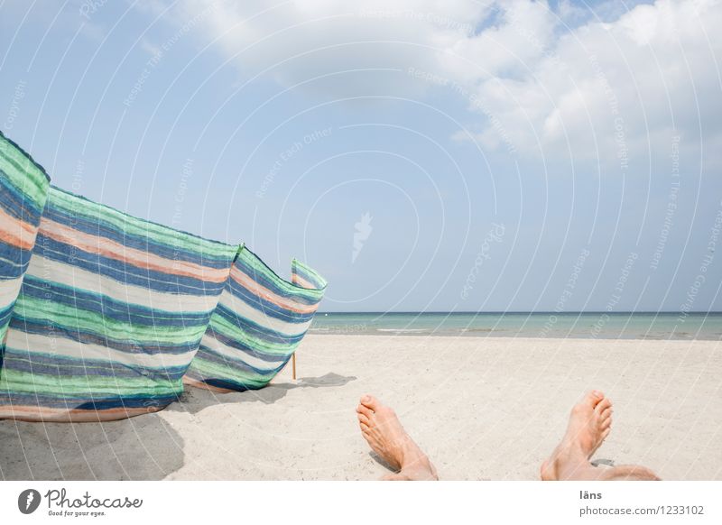 Lang Baltic Sea Ocean Maritime Beach Sand Lie Feet Sky Relaxation Break Restful Vacation & Travel wind deflector
