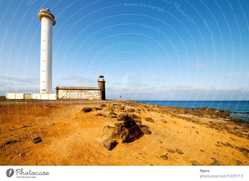 atlantic ocean lanzarote Plate Vacation & Travel Trip Ocean Lamp Sky Clouds Rock Lighthouse Architecture Facade Monument Stone Concrete Metal Steel Rust Old