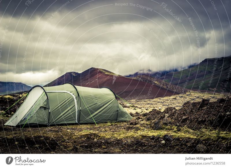 wild camp Lifestyle Tourism Trip Adventure Far-off places Freedom Expedition Camping Environment Nature Landscape Plant Sky Wilderness Iceland Volcano Tent