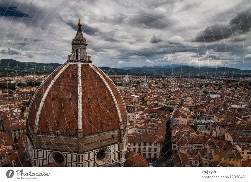 Cloudy Vacation & Travel Tourism Trip Sightseeing City trip Sky Storm clouds Bad weather Thunder and lightning Florence Tuscany Italy Town Downtown Old town