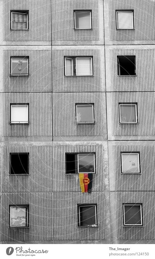 nostalgia Flag Nostalgia Reunification Coat of arms German Flag Prefab construction East Germany Gray Flat (apartment) Window Nostalgia for former East Germany