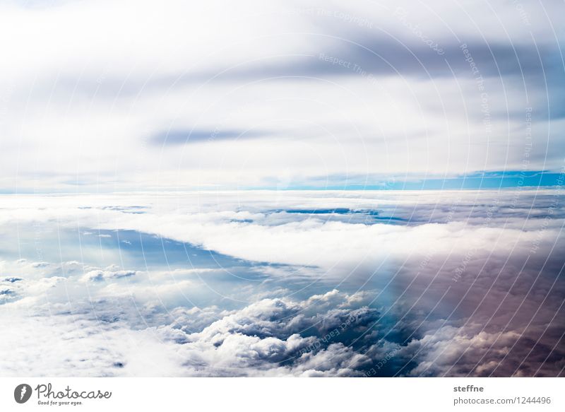 Interspaces (II/III) Nature Sky Clouds Flying View from the airplane Airplane Weather Dramatic Back-light Colour photo Exterior shot Aerial photograph Deserted