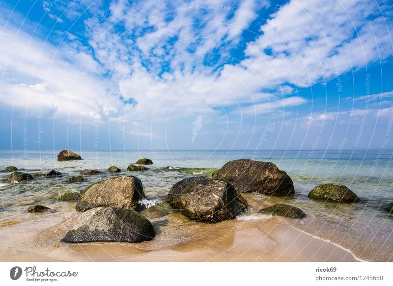 Baltic Sea coast on Rügen Relaxation Vacation & Travel Beach Nature Landscape Clouds Beautiful weather Rock Coast Ocean Tourist Attraction Stone Gray Romance