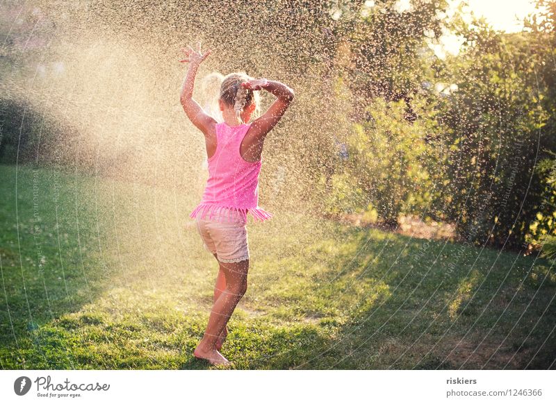 so must summer!! Human being Feminine Child Girl Brothers and sisters Infancy 2 3 - 8 years Water Drops of water Summer Beautiful weather Garden Glittering