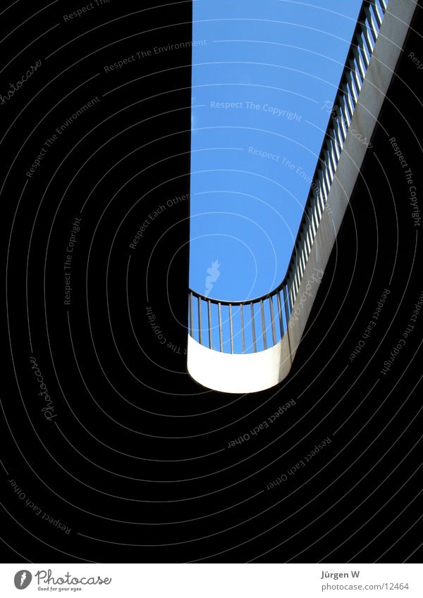 transparency Sky Bridge Detail Duesseldorf rheinkniebrücke Blue Handrail railing Section of image