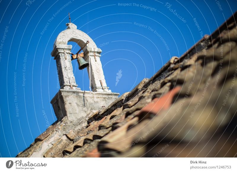 Bell holder in Dubrovnik Old town Church Ruin Manmade structures Building Architecture Roof Tourist Attraction Monument Historic Blue Brown Gray Belief Culture