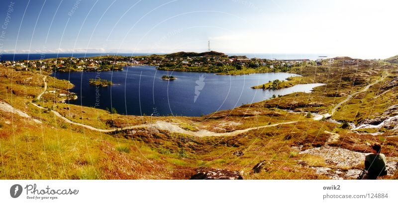 Overview of the Far-off places Freedom Summer Beach Ocean Woman Adults 1 Human being Environment Nature Landscape Plant Water Cloudless sky Horizon Climate