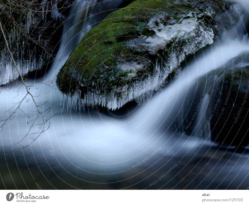 fabric softener Mountain Landscape Water Brook River Waterfall Cold Soft Mountain stream Black Forest Schauinsland Highlands gray filter Long exposure
