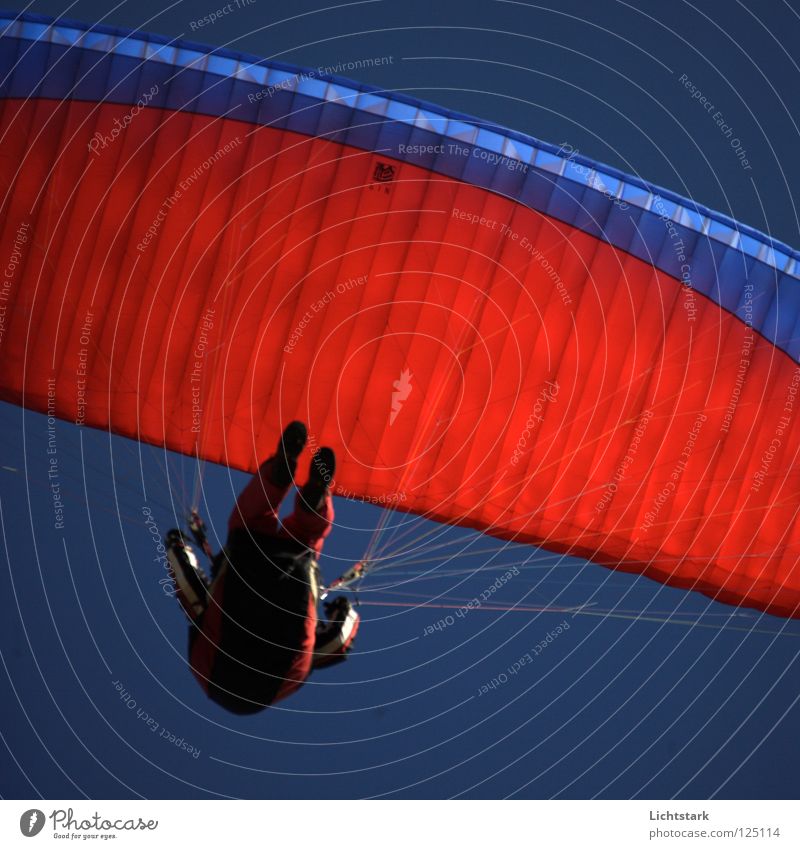 just a whistle Paraglider Air Leisure and hobbies Red Warmth Paragliding Beginning Aerial photograph Federal State of Lower Austria Tourism Colour Funsport
